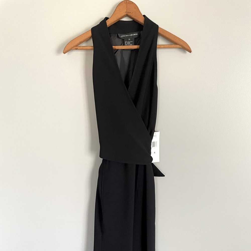 Jones New York new with tags black wrap dress size 6